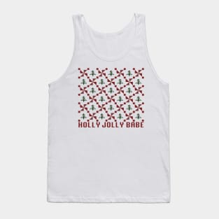 Christmas Sweater Holly Jolly Babe Tank Top